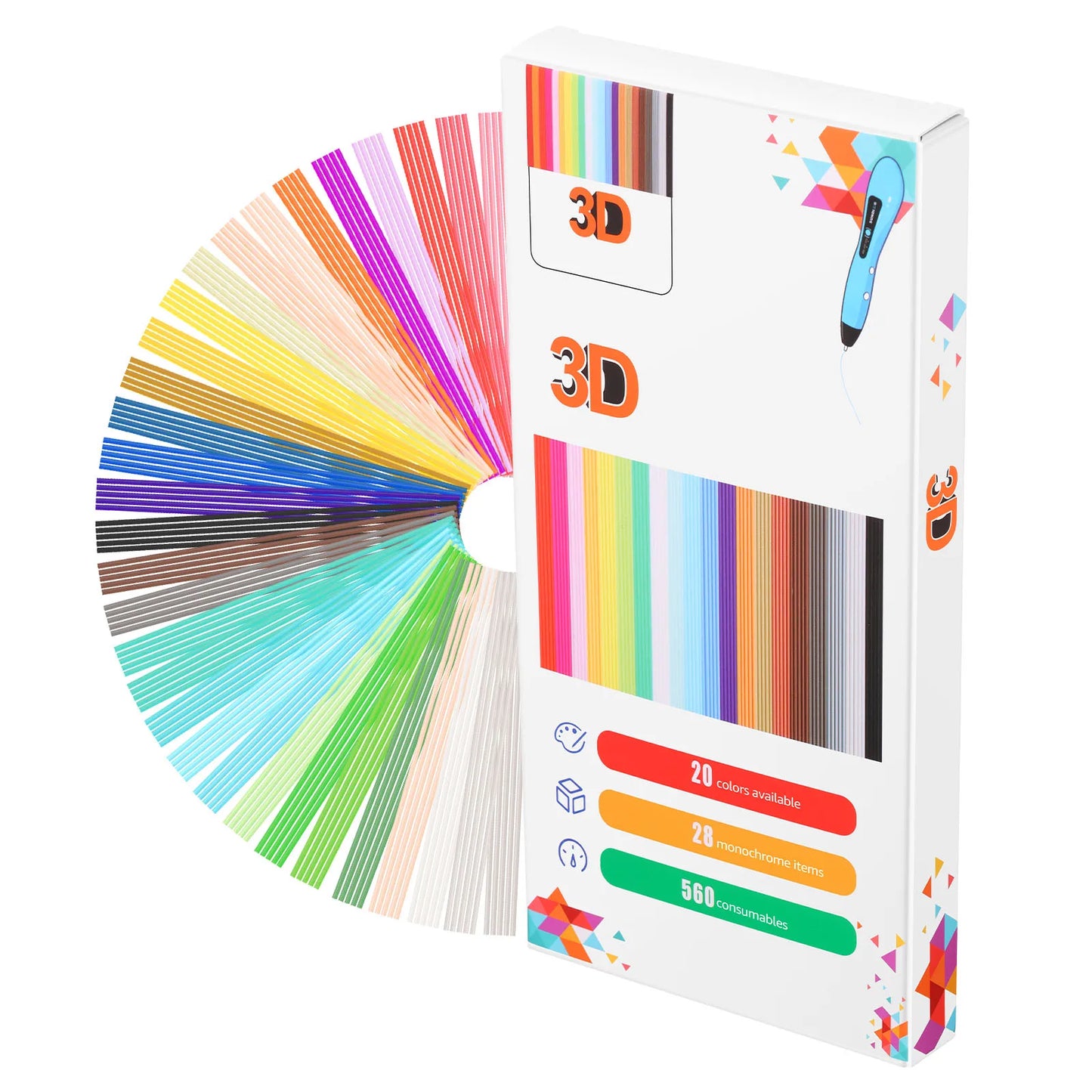 PCL Filament Nachfüllset für Kinder 3D Stifte – Niedrigtemperatur, ungiftig & geruchslos