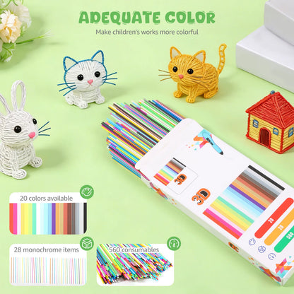 PCL Filament Nachfüllset für Kinder 3D Stifte – Niedrigtemperatur, ungiftig & geruchslos